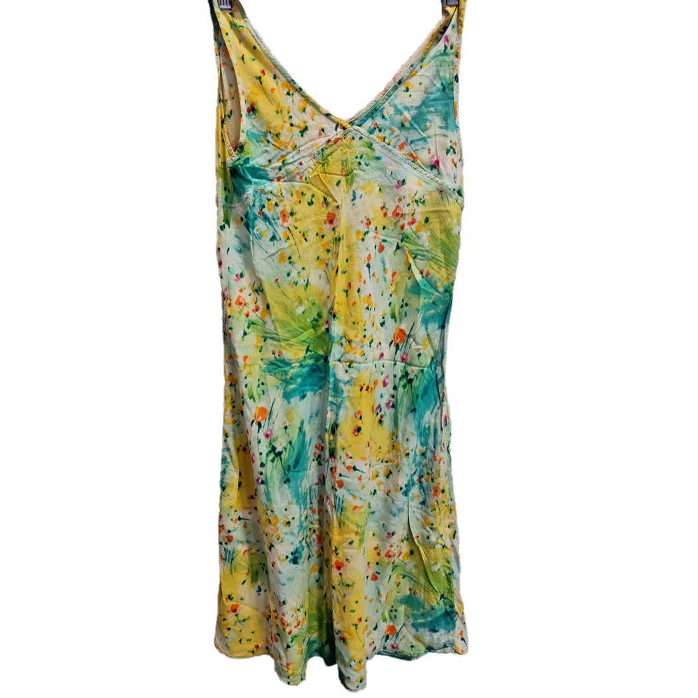 Jams World Watercolor Yellow & Teal Sleeveless Midi Dress